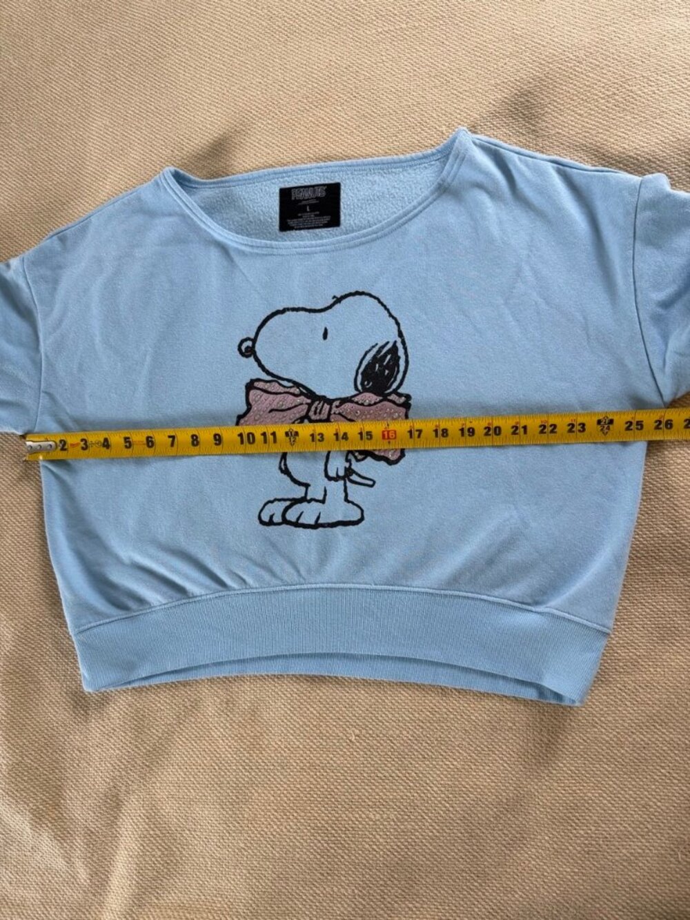 Peanuts Worldwide Snoopy Graphic Fleece Pullover Blue Sweatshirt L - Picture 7 of 8